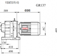 R137-Y37KW-4P-M4-0°減速機型號大全及尺寸圖