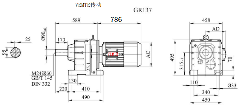 R137-Y250M4-4P-M4-0°減速電機(jī)型號大全及圖紙.png